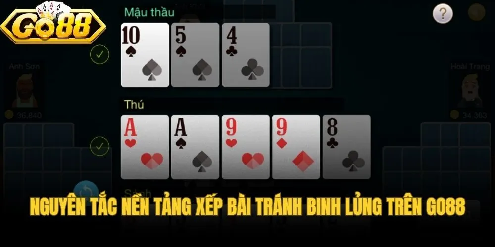 Mẹo xếp bài mậu binh Go88 không bị lủng nhờ kiểm soát lực 3 phần