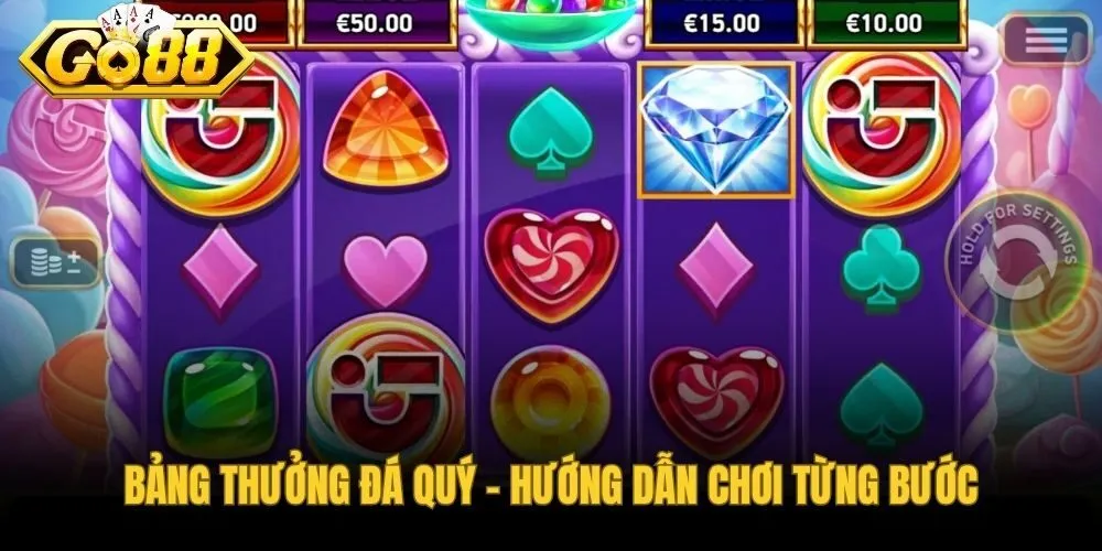 Bảng thưởng game minigame kim cương Go88